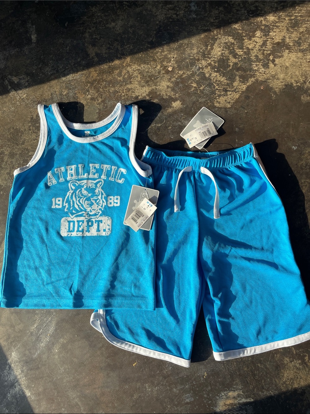 Koala Kids Blue Athletic Tank Top & Shorts Set